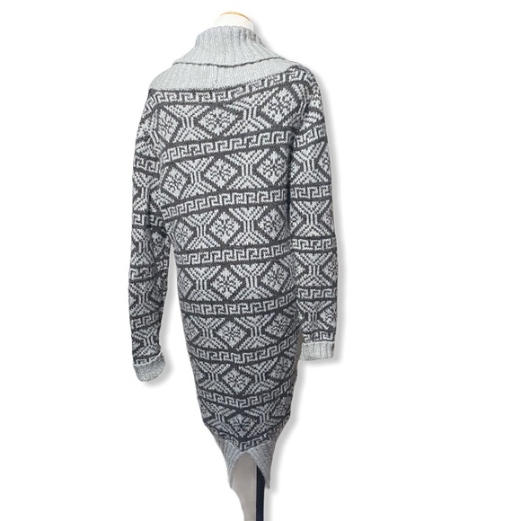 Kersh Geometric Print Long Cardigan Sweater M - Picture 3 of 7